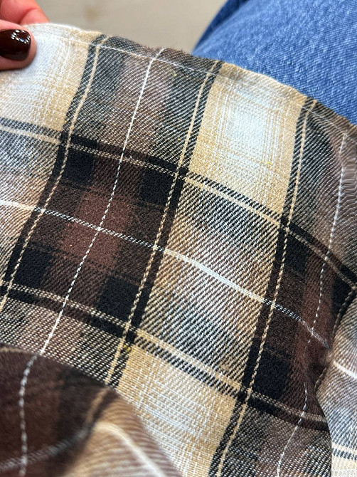 Рубашка женская Baoyu 225-1 в клетку оверсайз фланель, темно-коричневый, one size Киев - изображение 14