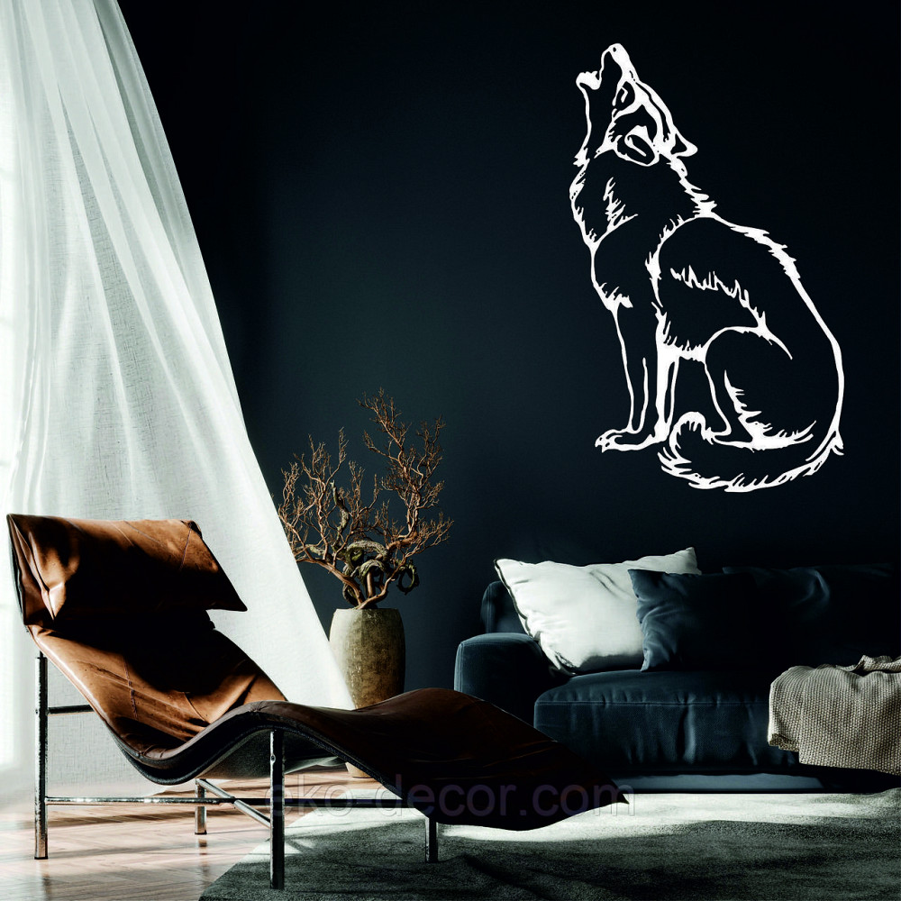Декоративне настінне Панно «Вовк», Декор на стіну 110*67 см, Білий Київ - фото 1