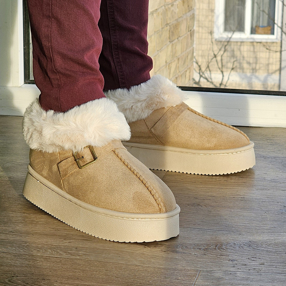 Зимові жіночі Уги Бежеві Чоботи з Хутром Теплі Сірі (розміри: 36,37,38,39,40,41) Дніпро - фото 8