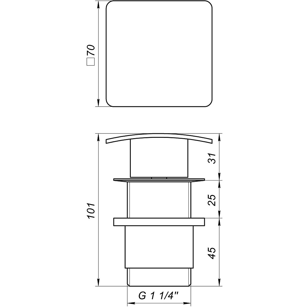 Донний клапан Globus Lux HG-043B (Click-clack) Тернополь - изображение 6