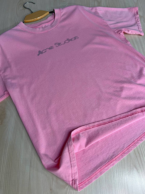 Футболка женская A-N 27039 вареная тай-дай оверсайз хлопок с надписью, серый, one size Киев - изображение 20