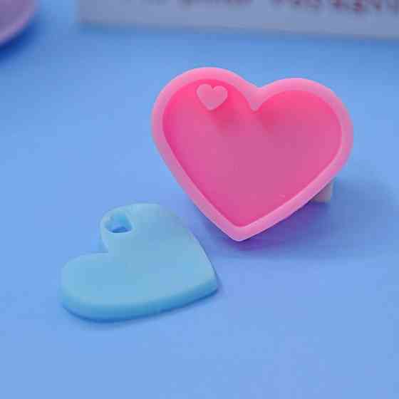 Молд силиконовый Сердце 44 на 30 мм розовый Киев