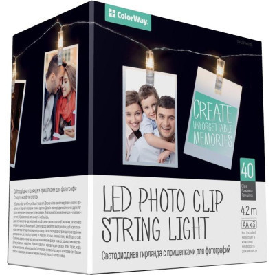 Гірлянда ColorWay 40 LED, 4.2м, з прищіпками (CW-LCP-40L42B) Вінниця - фото 2