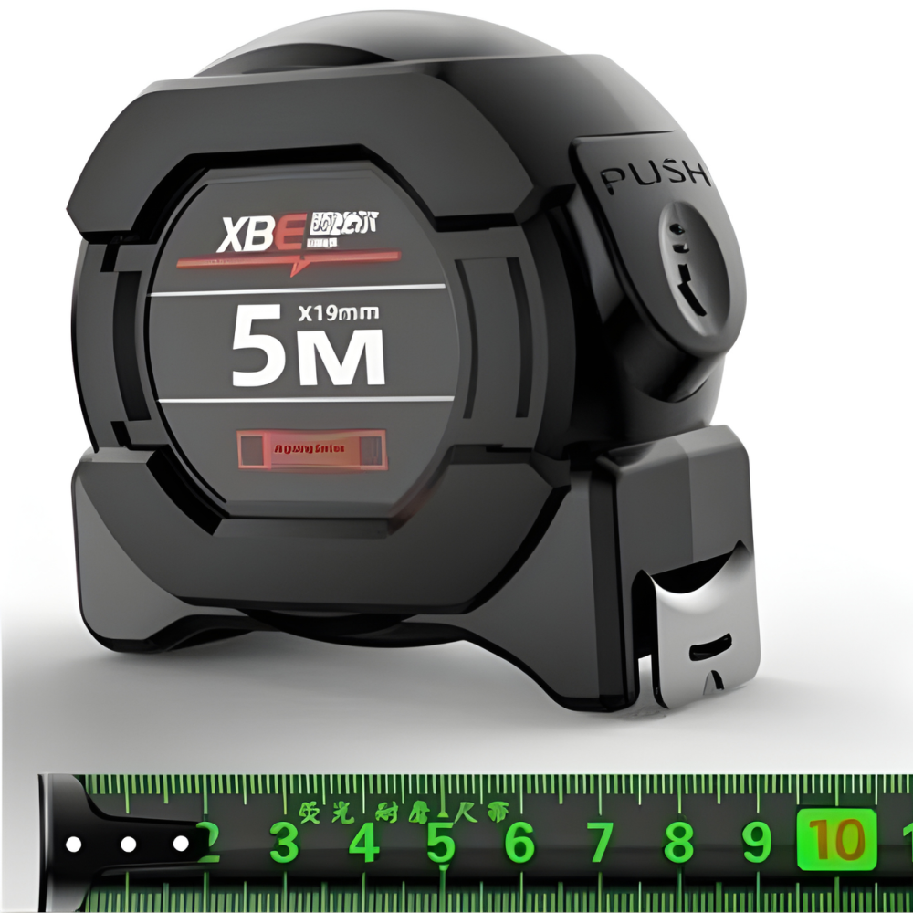 Рулетка будівельна вимірювальна 5м, з метричною світловою шкалою з автоматичним замком, протиударна чорна Кам'янець-Подільський - фото 8