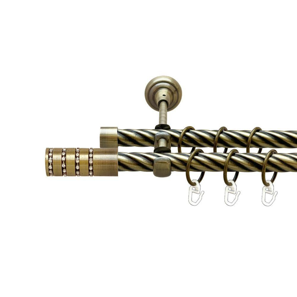 Карниз Orvit Барамелла металевий дворядний відкритий скручена труба кільце металеве Антик 19\19 мм 240 см (00-00022175) Львів - фото 1