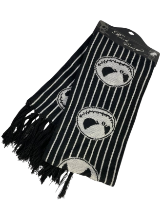 Шарф в'язаний чорно-білий  "Хелоувін" Рівне