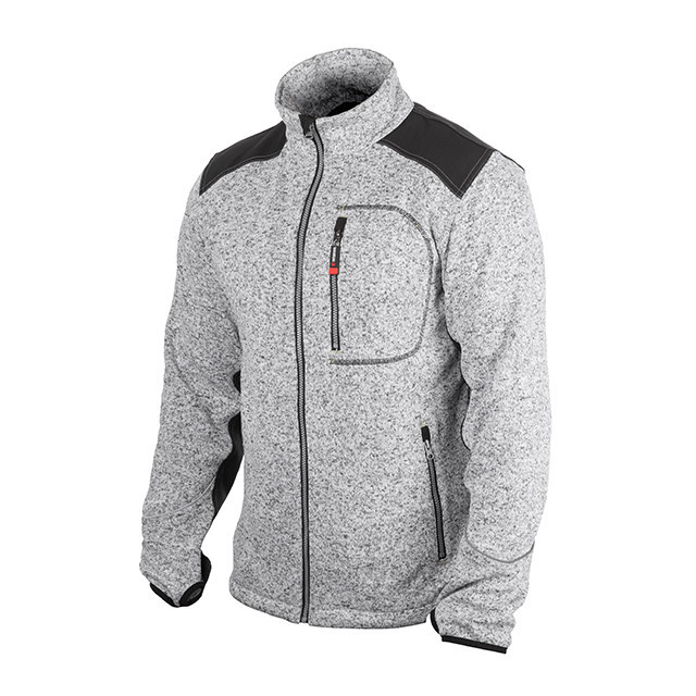 Куртка в'язана SOFTSHELL, сірого кольору з чорними вставками, 100% поліестер, щільність 270 г/м², кишеня на грудях і дві бічні, XL Київ - фото 1