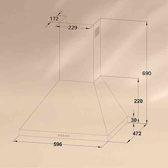 Вытяжка Victoria 60 см ретро-дизайн 644,5 м³/ч 2 светодиодные лампы белого цвета (Германия, читать описание) Ровно