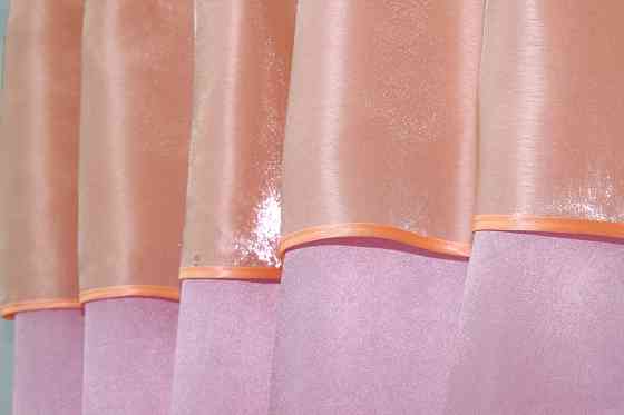 Кухонные шторы VR-Textil № 073к с ламбрекеном и подхватами розовый с персиковым 270х170 см (52-0209) Киев