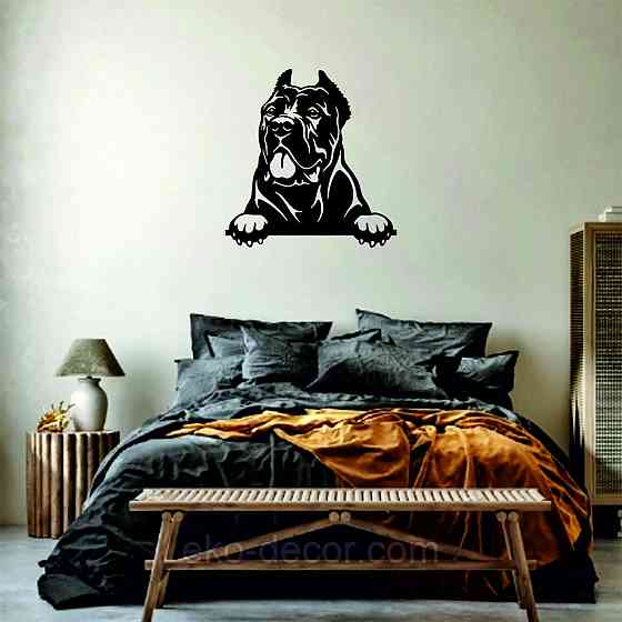 Декоративне настінне Панно «Кане-корсо», Декор на стіну 90*86 см, Чорний Київ