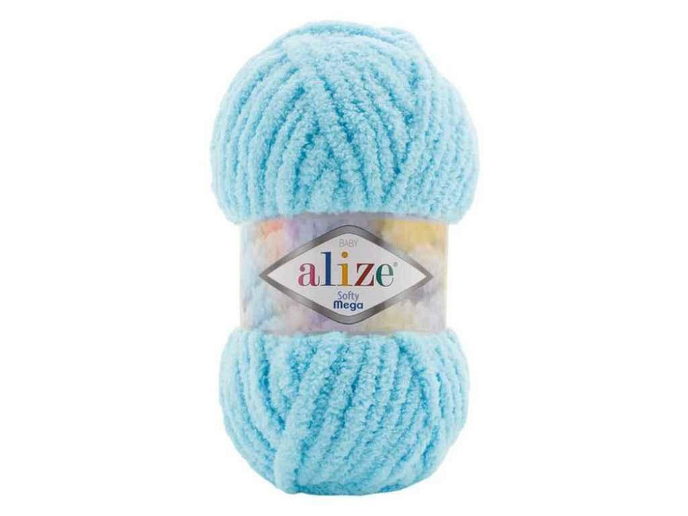 Пряжа Softy Mega 128 5шт/уп голубой 100% микрополиэстер 100г 70м ТМ Alize Киев - изображение 1