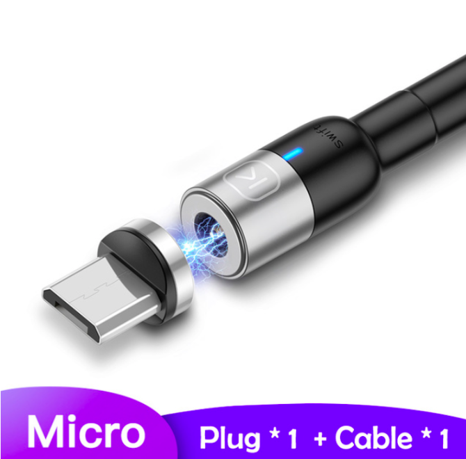 Магнітний кабель KUULAA MicroUsb 1 м Silver Київ - фото 1