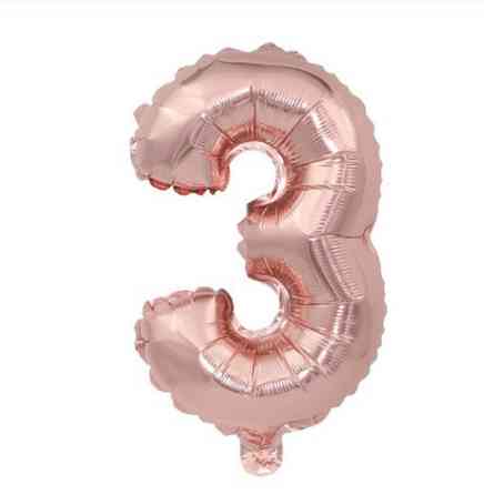 Шарик цифра 3 праздничная 16 дюймов розовое золото Киев