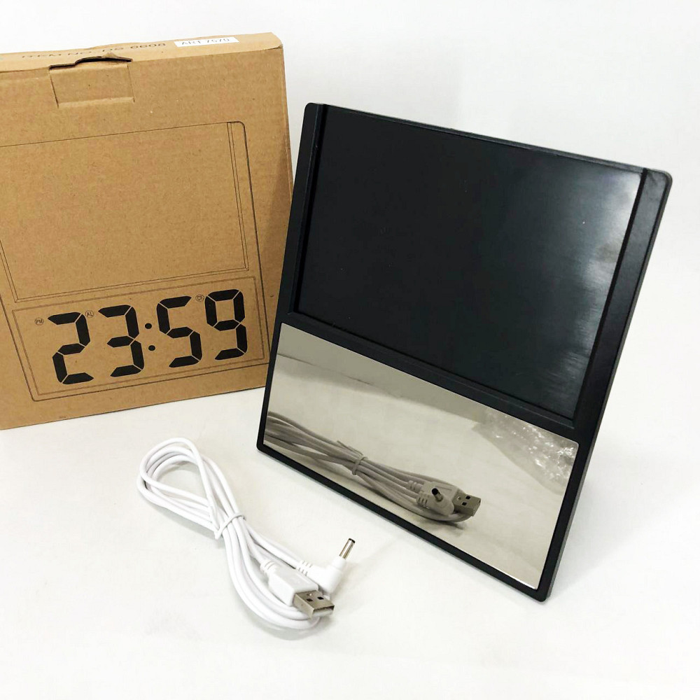 Часы сетевые электронные светящиеся настольные DS-6608, Настольные часы со QX-236 светящимся циферблатом Киев - изображение 3