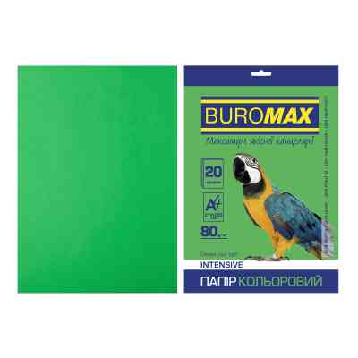 Папір Buromax А4, 80g, INTENSIVE green, 20sh (BM.2721320-04) Вінниця
