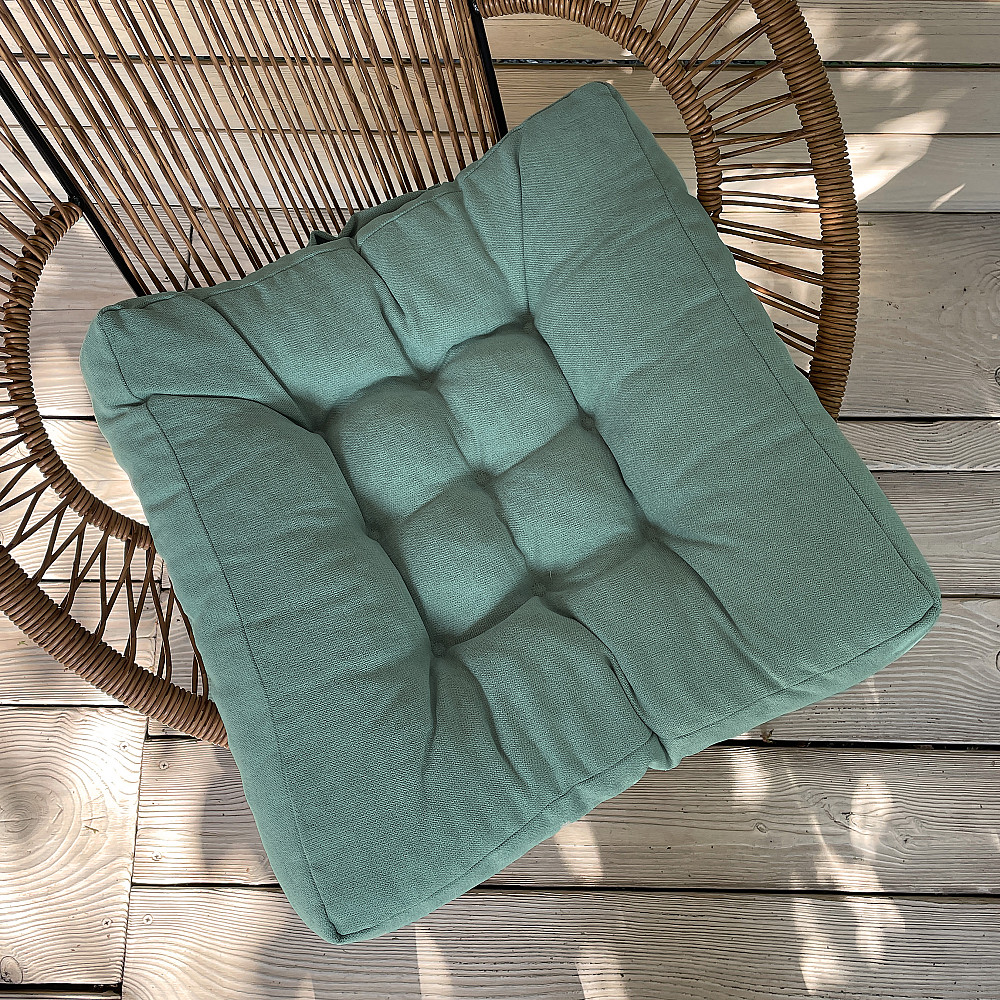 Подушка для стульев (50x50х8 см) Decorator Соро цвет бирюзовый 84-051 Киев - изображение 1