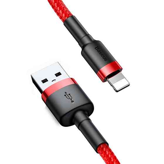 Кабель Baseus Cafule Cable USB - Lightning 2.4A 1m, колір червоний+Red CALKLF-B09 Одеса