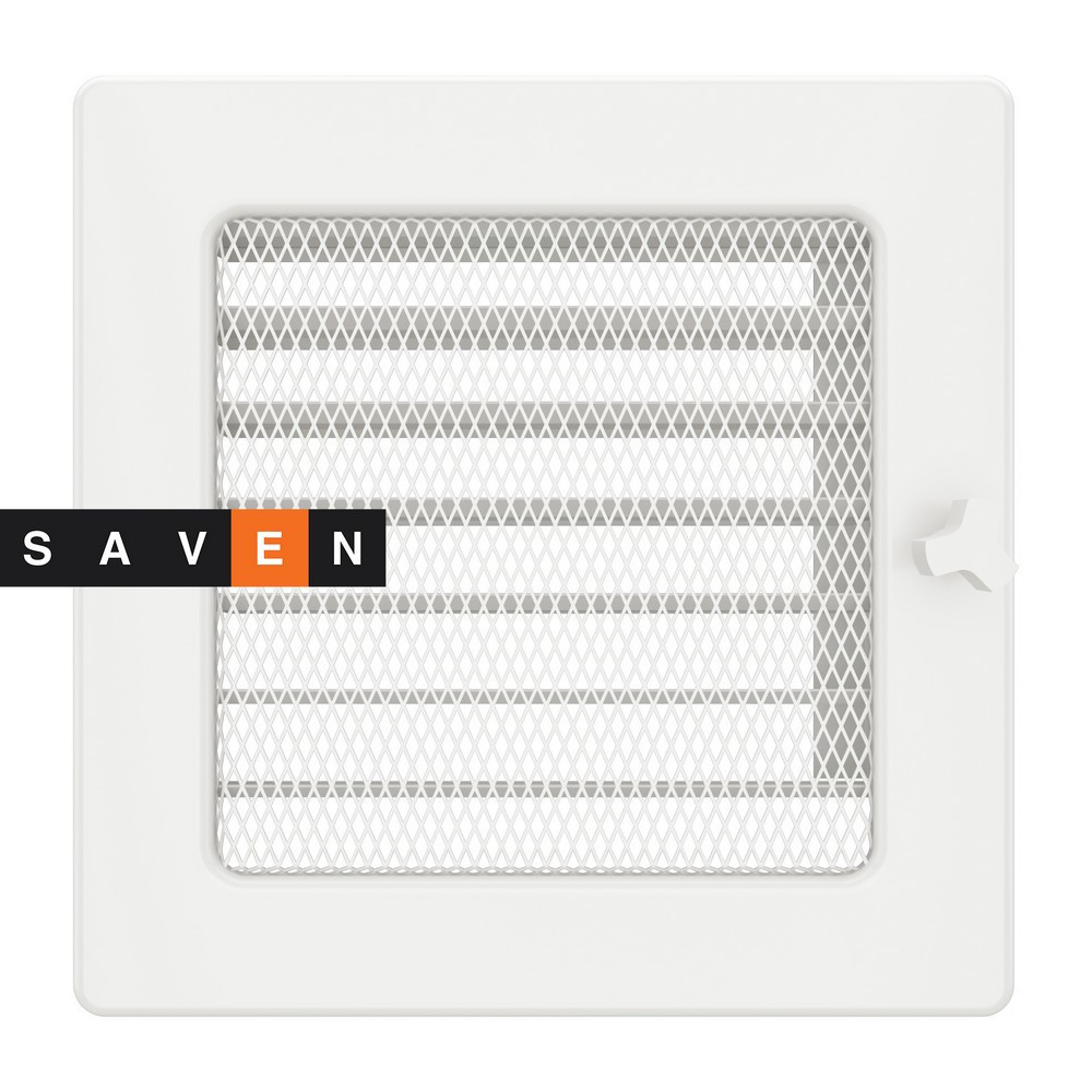 Вентиляційна решітка для каміна SAVEN 17х17 біла з жалюзі Львів - фото 1