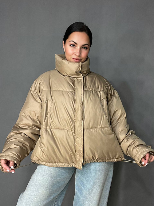 Куртка женская RUIXI 8811 деми легкая воротник стойка с сумочкой широка оверсайз свободный крой, карамель, 48 Киев - изображение 19