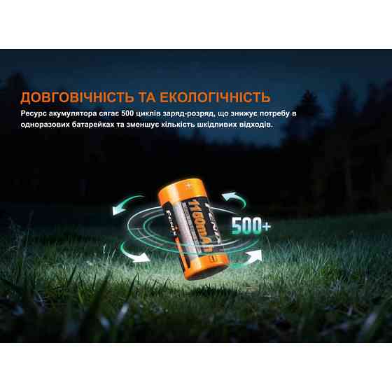 Аккумулятор 16340 Fenix ARB-L16-1150P 1150mAh со встроенной платой защиты (Черно-оранжевый) Винница