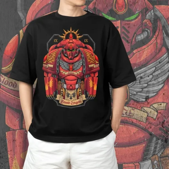 Футболка чоловіча з  принтом WarHammer 40K Blood Angels Розмір 48 Дніпро
