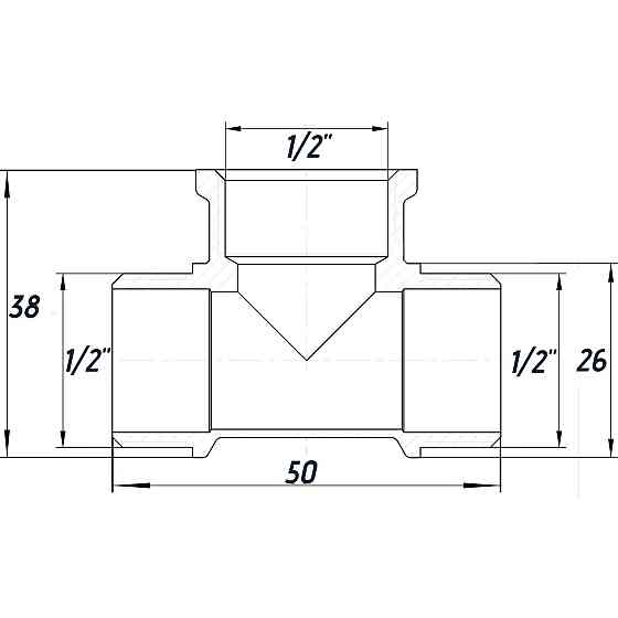 Тройник 1/2″ЗВЗ никелированный NT337S OPTIMUM (000030806) Киев