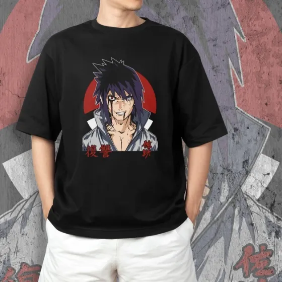 Футболка для подростка мальчика с принтом Наруто Саске Учиха 6 Размер 160 Anime10520 Днепр