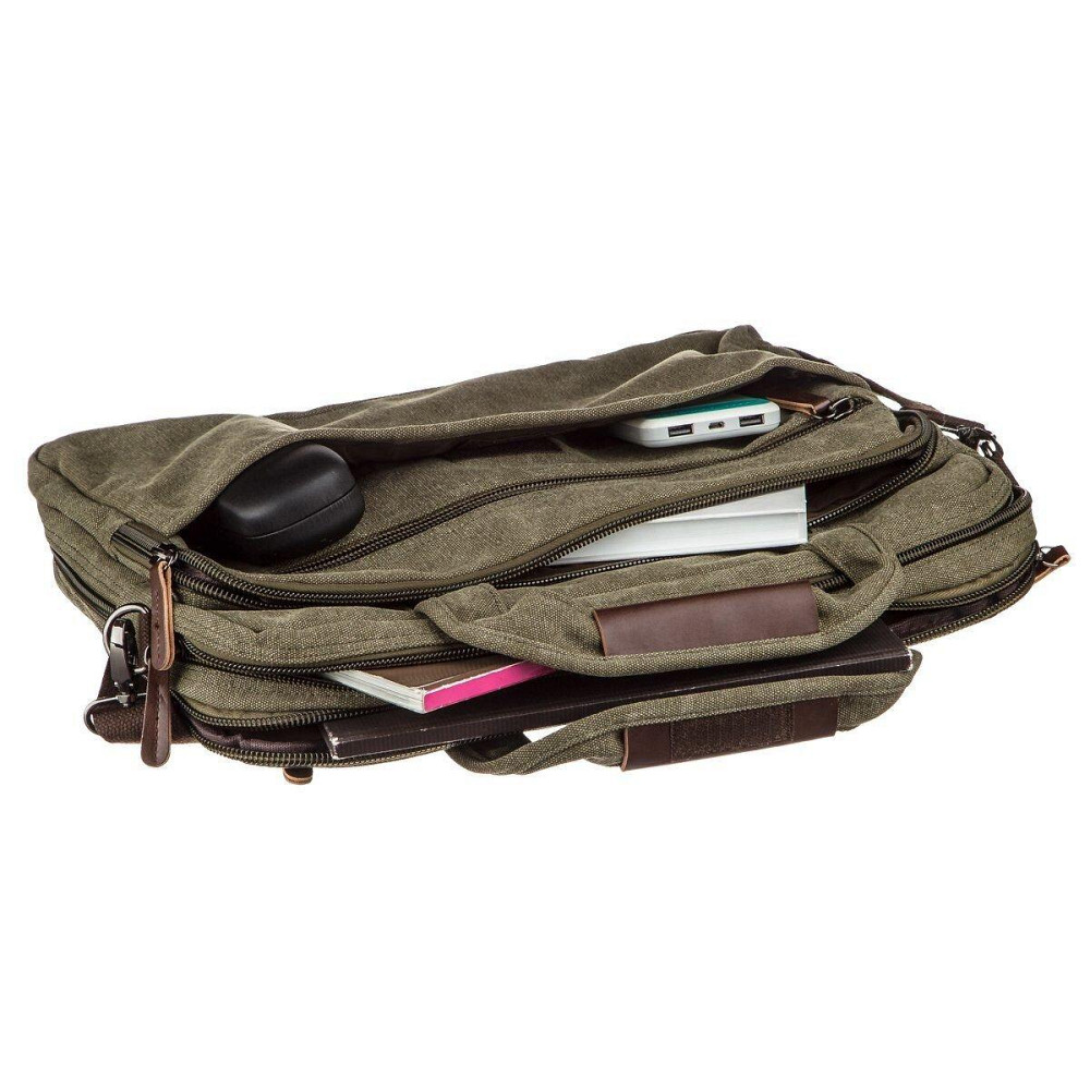 Сумка текстильная для ноутбука Vintage 20185 Зеленая Киев - изображение 6