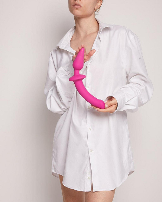Анальная пробка с дилдо 2в1 Strap-On-Me SWITCH PLUG-IN DILDO Fuchsia L, диаметр 4,5/3,4 см Sex Aura Киев - изображение 6