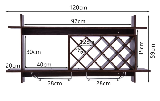 Настінна винна стійка Costway Kasta у стилі Loft Київ - фото 4