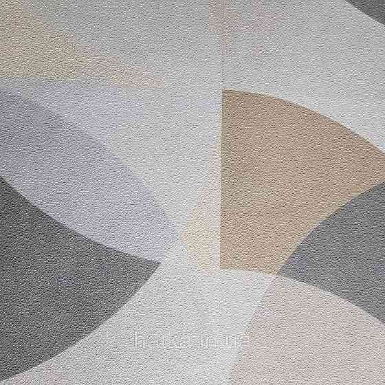 Шпалери метрові вінілові на флізелін дизайнерські Erismann Elle геометрія ромби кола сірий коричневий бежевий Київ