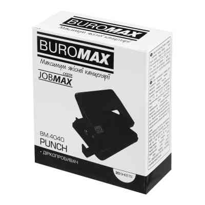 Діркопробивач Buromax металевий JOBMAX, до 20 аркушів, 110 х 90 х 75мм, чорний (BM.4040-01) Вінниця