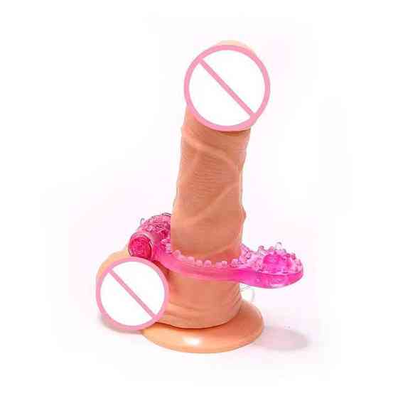 Еластичне ерекційне кільце зі щетинками та вібрацією - Рожевий Вінниця