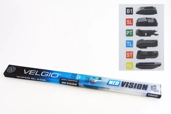 Щетка стеклоочистителя бескаркасная 65 см (26) Velgio Neo Vision (6 адаптеров) Винница