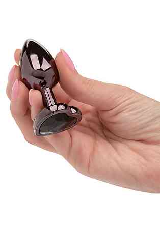 Анальная пробка CalExotics Diamond Heart Plug Small, чёрная, 5,7 × 3,2 см Sex Aura Киев