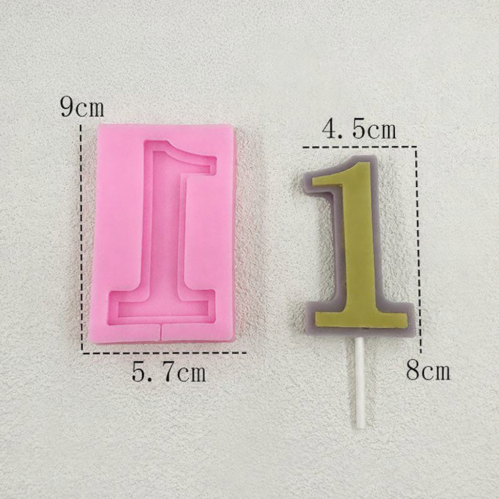 Молд силіконовий цифра 1 універсальний 90 на 57 мм рожевий Київ - фото 3