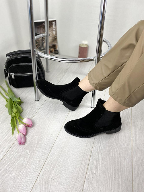 Kadar Черевики жіночі KADAR чорні натуральна замша весна-осінь высота 11см размер 36р.37р.38р. Коломыя - изображение 6