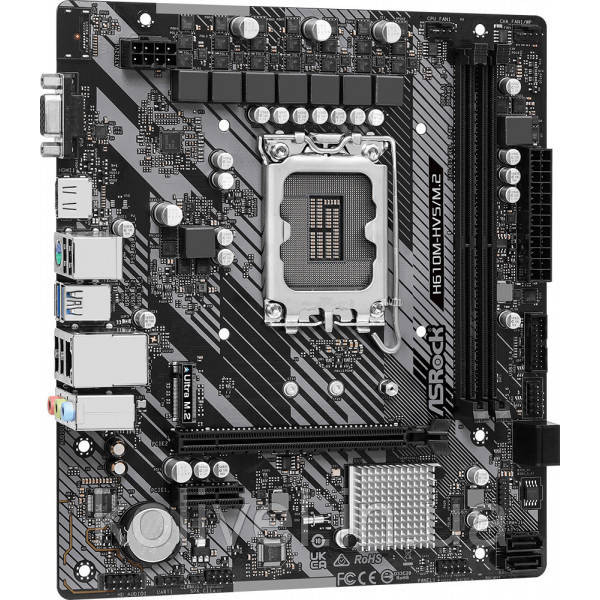 ASRock H610M-HVS/M.2 R2.0 (1700/H610, 2*DDR4, 1xPCIex16, HDMI/VGA, 4xSATAІІІ, M.2, GLan, 7.1ch, mATX Київ - фото 2