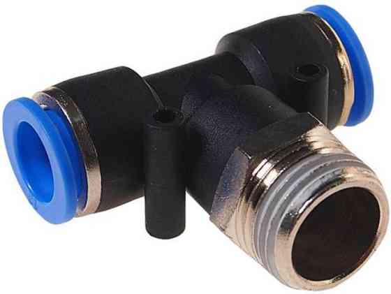 Фітинг Т-подібний для пластикових трубок 12мм із зовнішнім різьбленням 1/2" ROCKFORCE RF-SPB12-04 Одеса