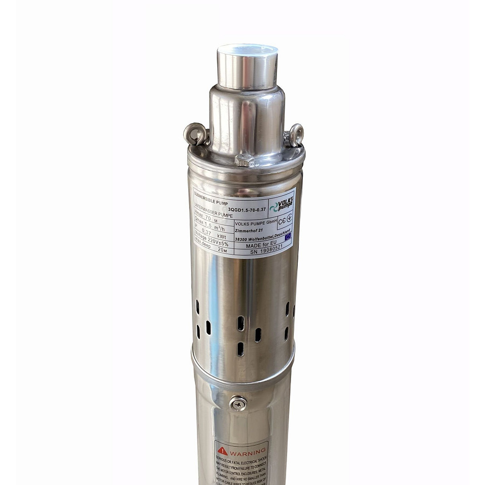 Насос свердловинний шнековий VOLKS pumpe 3QGD 1,5-70-0,37кВт 3 дюйма + кабель 15м Тернопіль - фото 4