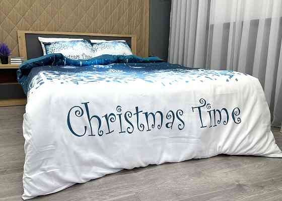 Комплект постільної білизни Фланель, Epico Євро 200х220 з Різдвяним принтом (88-198) Київ