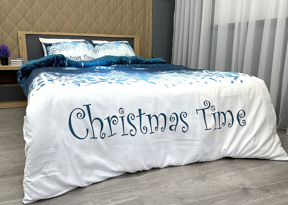 Комплект постільної білизни Фланель, Epico Євро 200х220 з Різдвяним принтом (88-198) Київ - фото 4