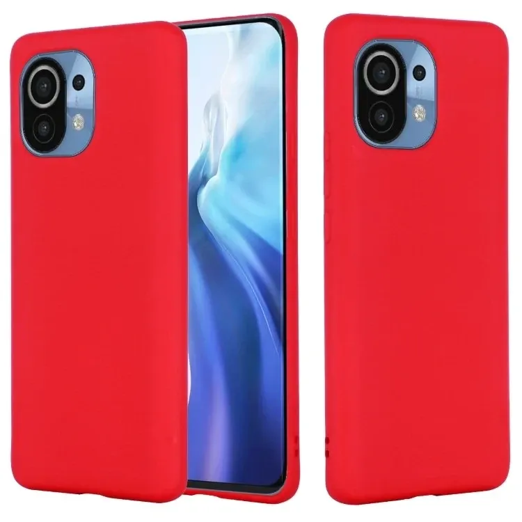 Xiaomi Mi 11 lite Чохол силіконовий Мікрофібра (червоний) Одеса - фото 4
