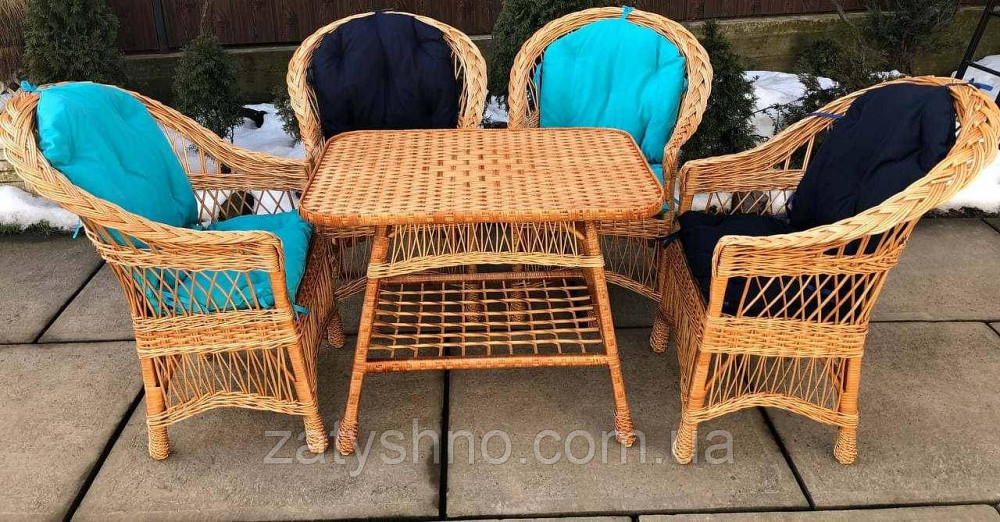 Мебель плетеная с голубыми и синими подушками Киев - изображение 4