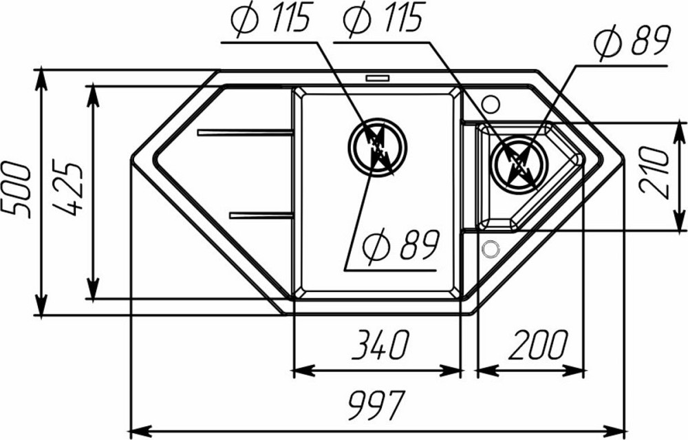 VALESO Гранітна мийка для кухні VALESO PANDORA 9950 матова Сафарі Коломия - фото 2