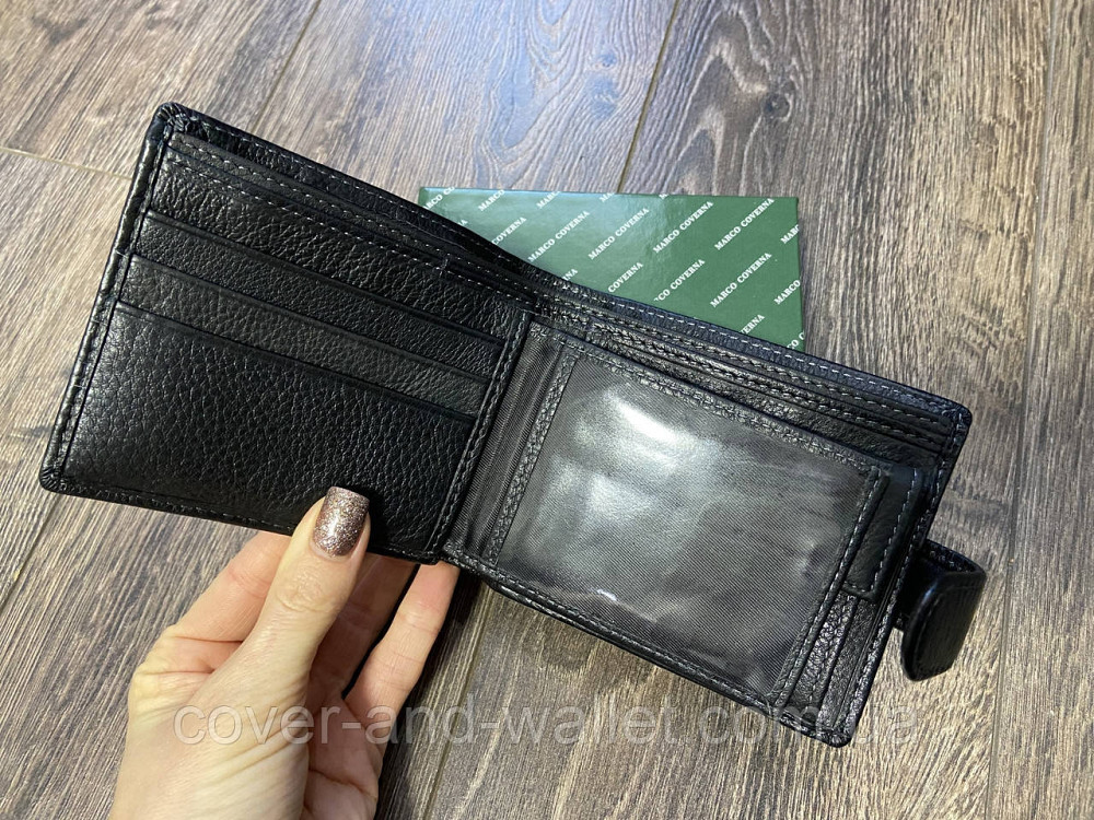 Классический кожаный мужской кошелек на кнопке Marco Coverna 22-208 Киев - изображение 3