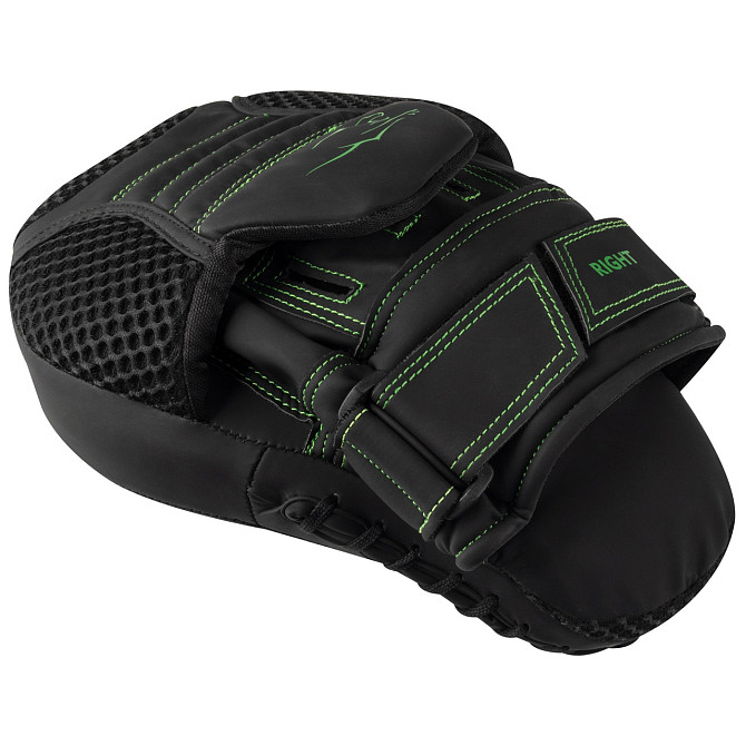 Лапи боксерські PowerPlay 3044 Pro Carbon Ultra Series Чорно-Зеленіі PU [пара] Каменское - изображение 4