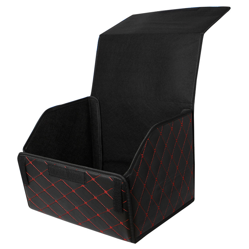 Автомобильный органайзер ZWX-002 Black-Red компактный вместительный два отдела для хранения на липучке с ручкой 40*30*30 см Київ - фото 2