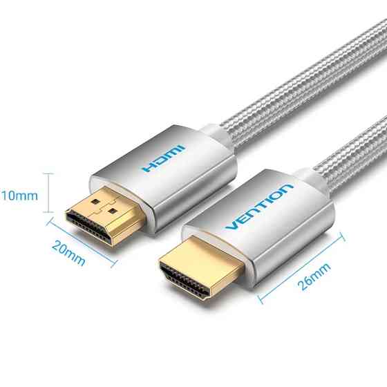 Кабель HDMI M - M, 15.0 м, V2.0, 4K обплетення, Silver Metal Type Vention Винница