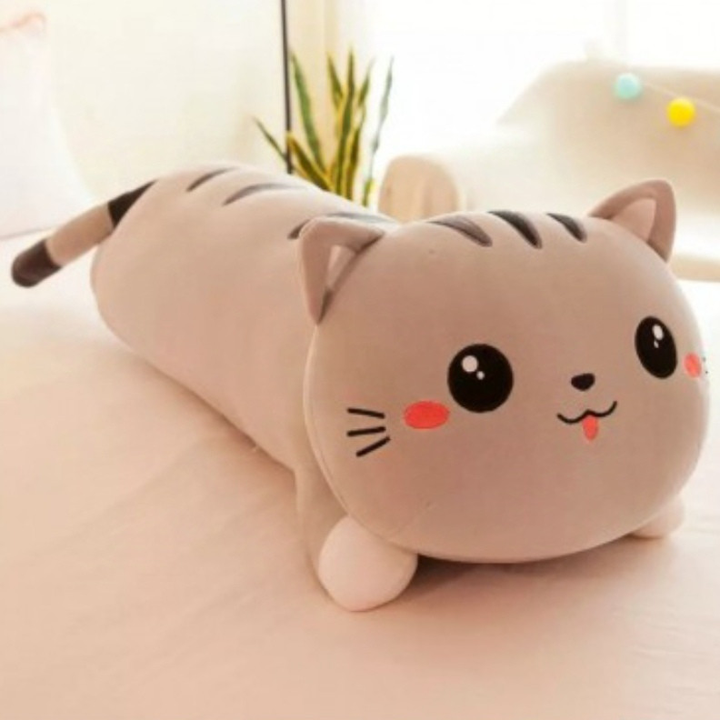 Кіт батон 90 см сірий — м’яка іграшка подушка-обіймашка велика Київ - фото 11